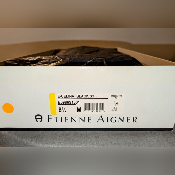 ETIENNE AIGNER E - Celina Black knee high boots - Size 8 1/2 M - in original box - Picture 10 of 14